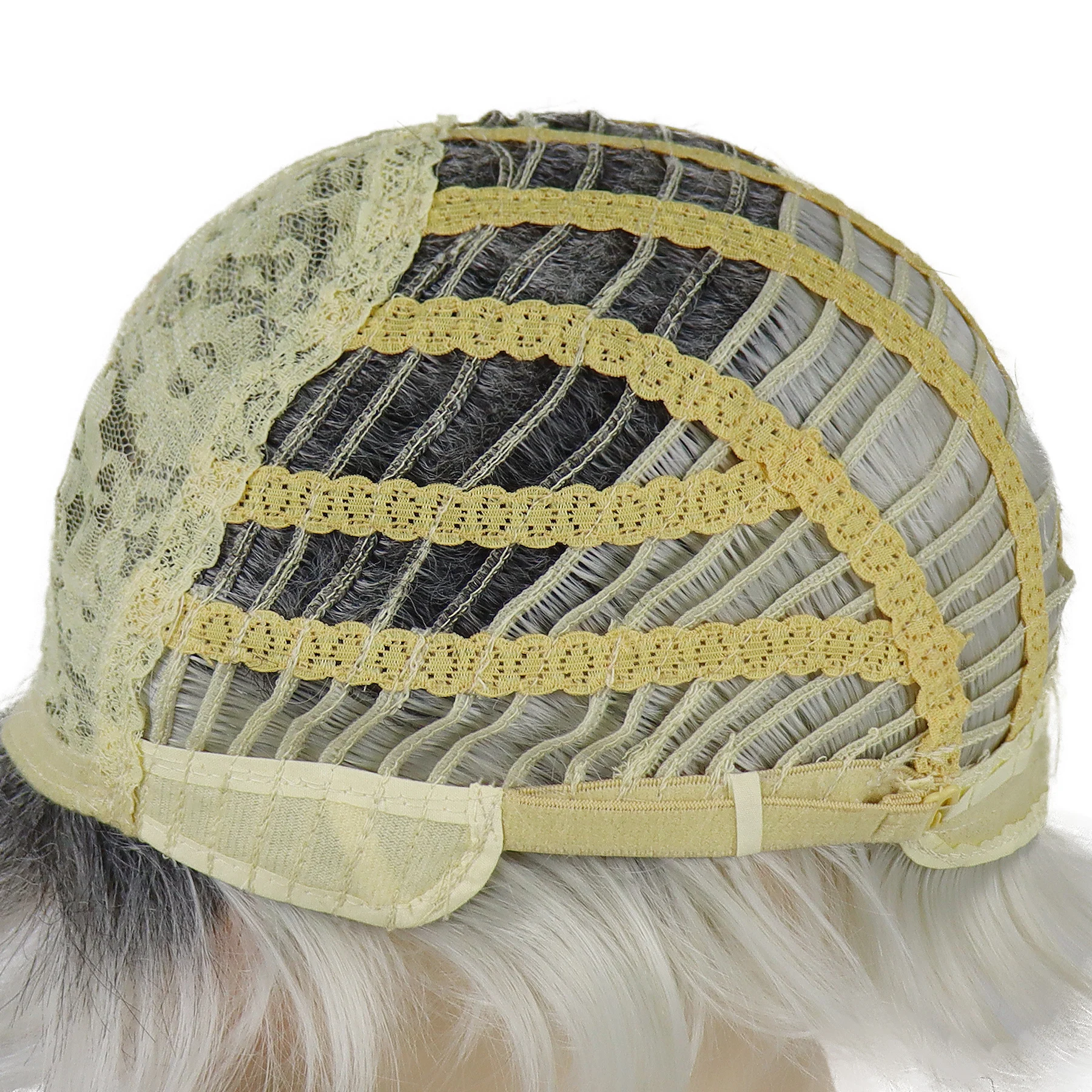 الاصطناعية أومبير رمادي الباروكات للنساء قصات الشعر القصير بوب شعر مستعار مع الانفجارات الجانبية الاستخدام اليومي تسريحات الشعر الطبيعية المسنين شعر مستعار للأم #5