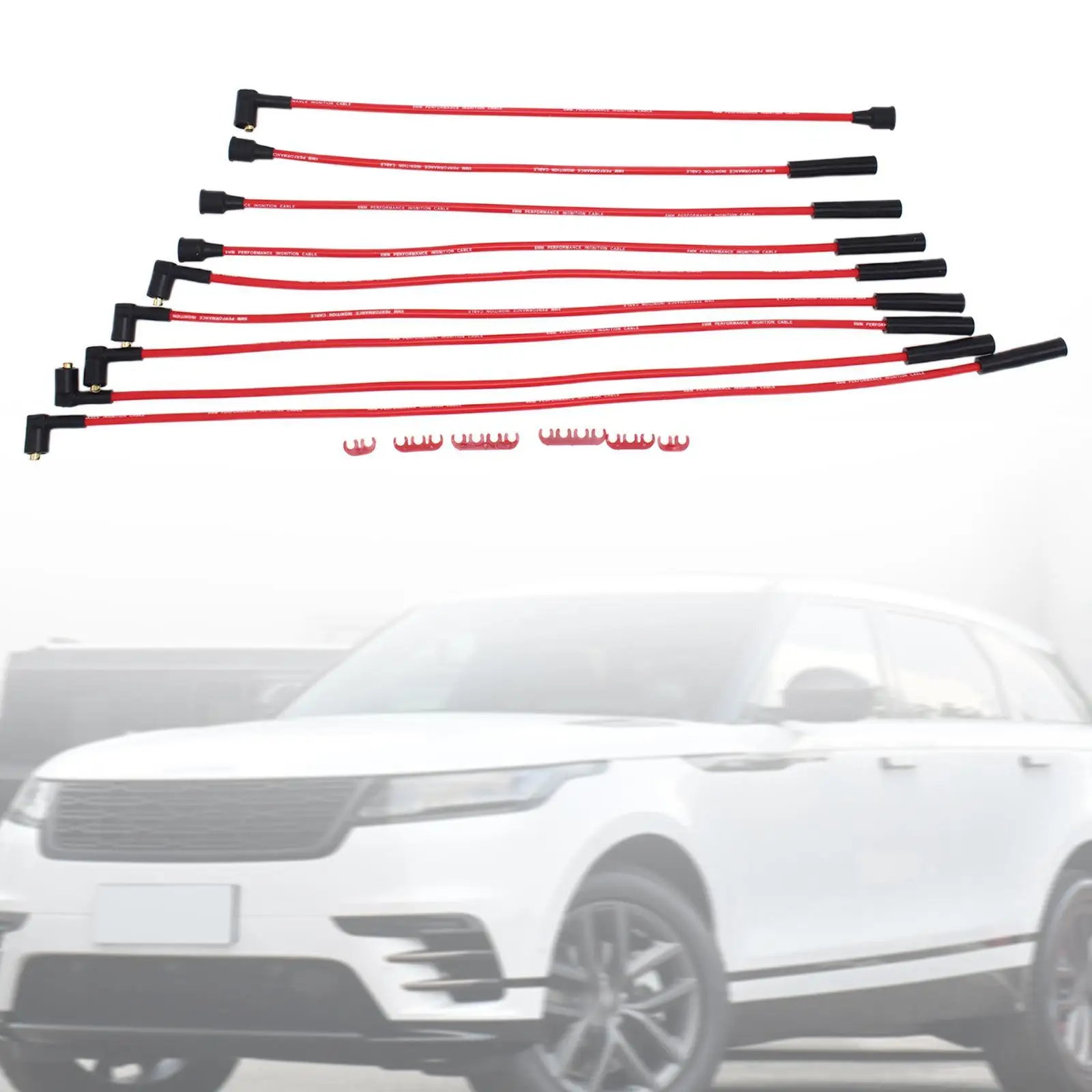 

HT Leads 8mm Spark Plug Wires for 8 Cylinder Push on Ignition Leads for Defender 90 & 110 V8 Supplies Easy to Install