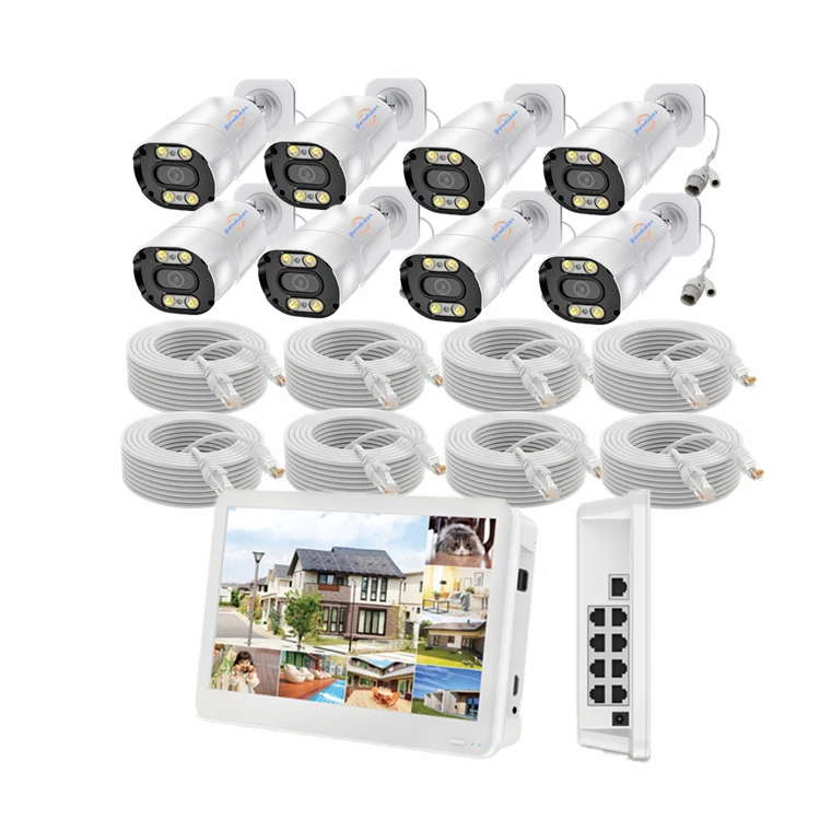 

Jianvision 8MP 4K 8-Channel IP Camera System with 12-Inch LCD Screen and POE Audio Video Surveillance NVR Built-in