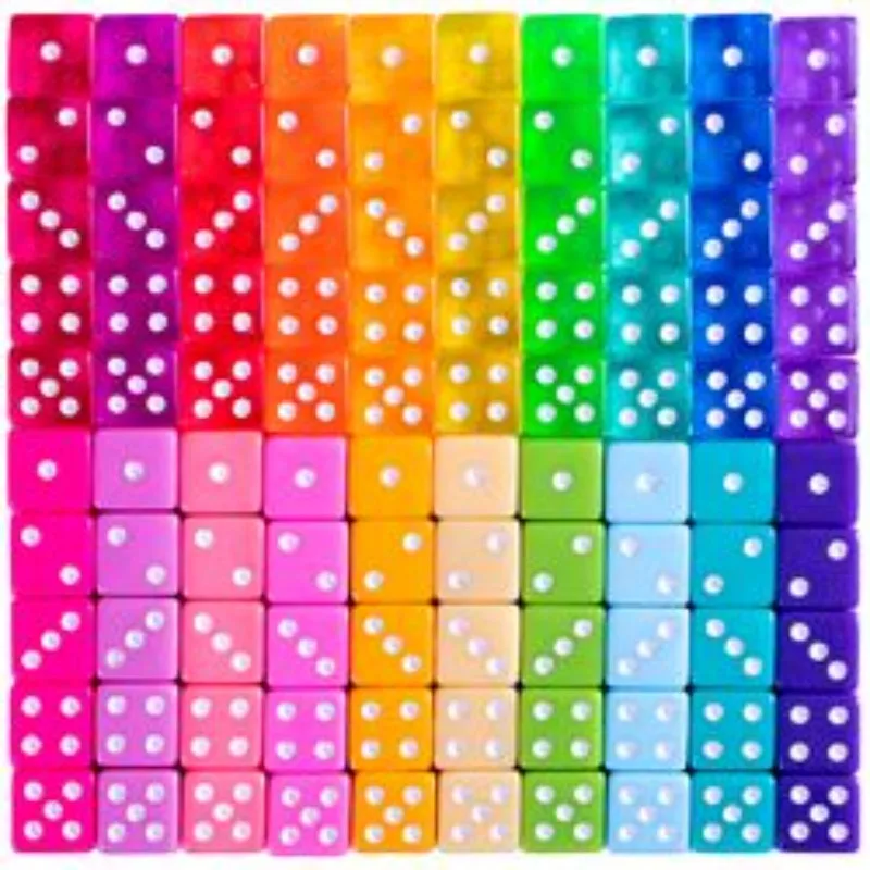 

Colorful Rainbow Dice Set for Chessboard and Party Games 6-sided Acrylic Dices for Adults and Children