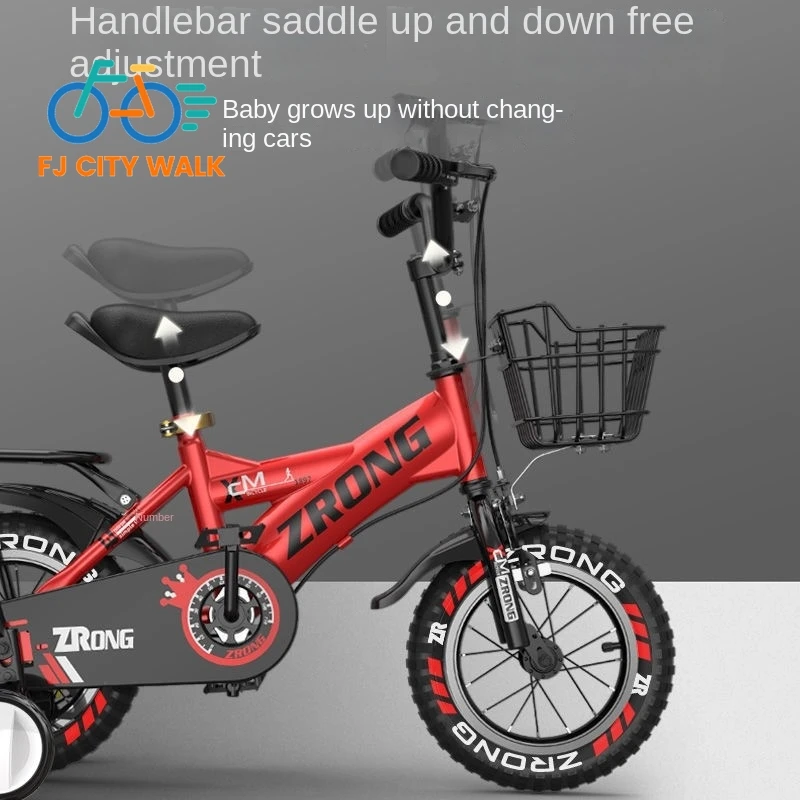 FJ City Walk Outdoor Puzzle Children's Bicycles 2-5-6-7-9 Years Old 10 Baby Bicycles For Boys And Girls With Auxiliary Wheels