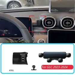 For Mercedes Benz GLC 2023 2024 Car Phone Holder With Base 1 Suit Horizontal Gravity GPS Mobile Bracket Stand Mount Accessories