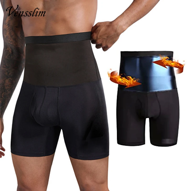 Kompression Sauna Sweat Shorts Männer Abnehmen Bauch-steuer Korsett Gewicht Verlust Fett Brenner Taille Trainer Body Shaper Hosen