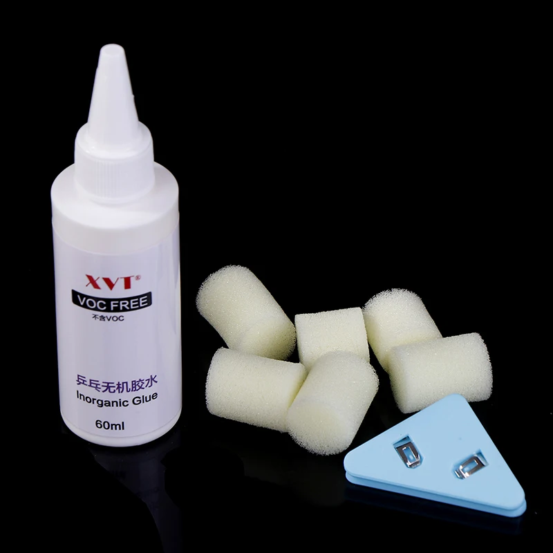 60ML XVT VOC FREE Table Tennis Water-solubility Bond Water Glue Professional Ping Pong Water Bond With Sponge Clip