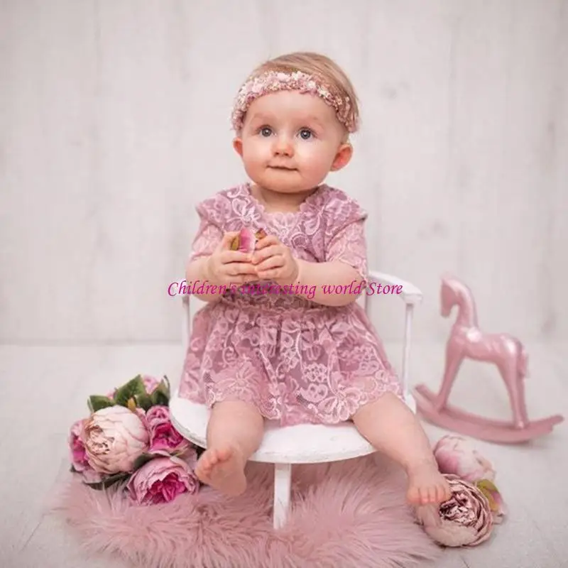 Elegant Newborns Photo Props Small Wooden Stool Studio Lightweight Photoshoots Chair Sofa for Baby Picture Taking 425F