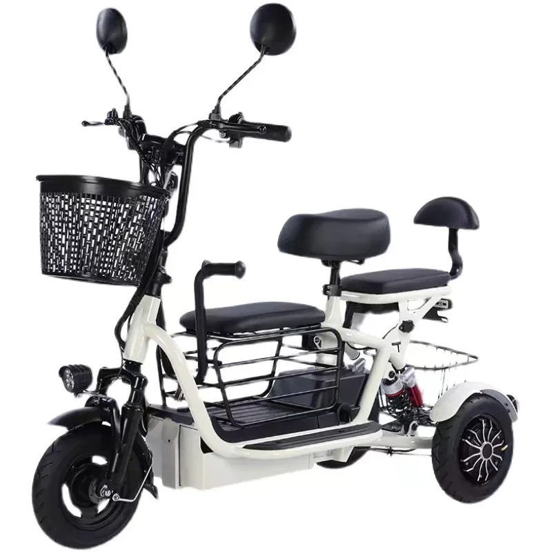 800W Mini 300kg Load Three-wheel Three-person Ride Mode Folding Pet Electric Tricycle