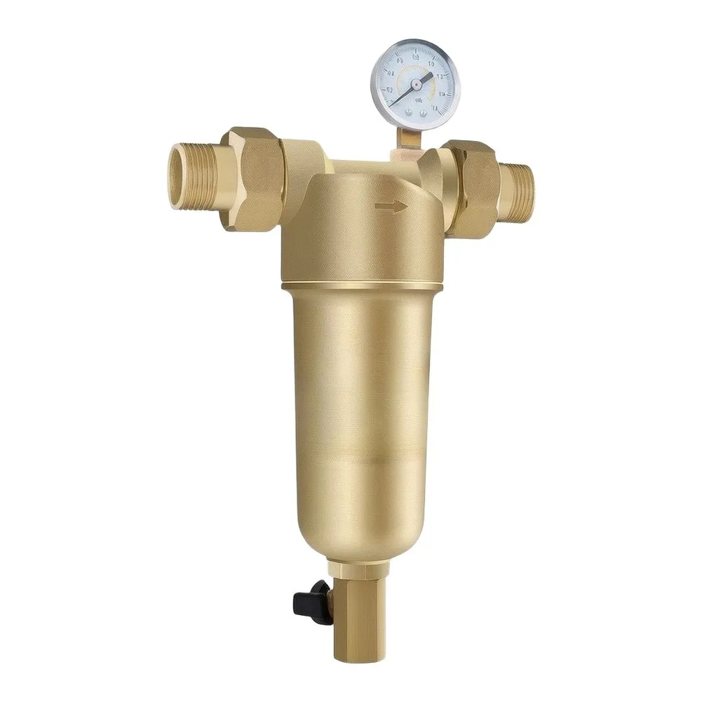 Reusable Sediment Filter With Pressure Gauge: Whole House Prefilter System Protector, Keep Your Water For Clean & Clear!