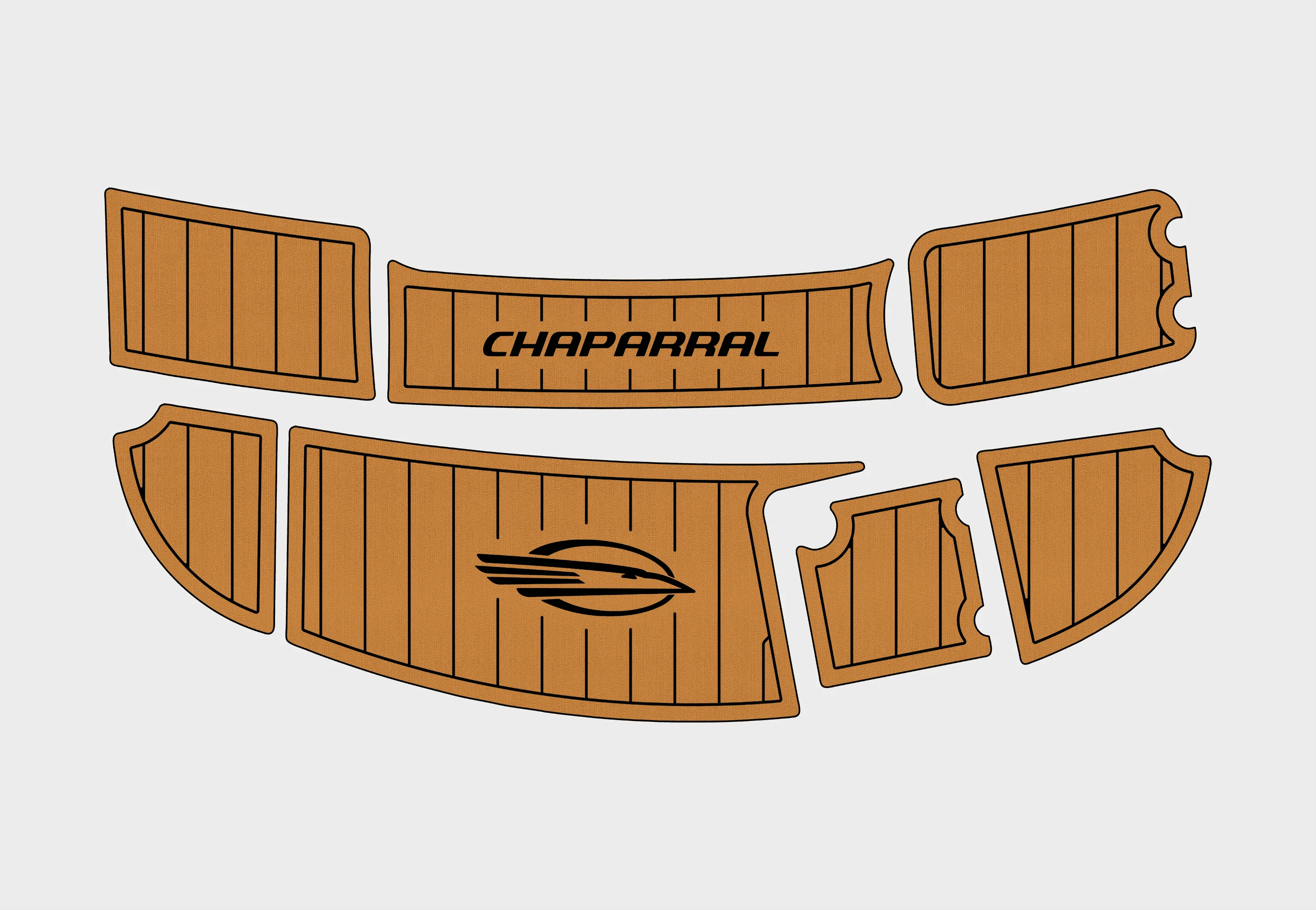 Marine Faux Teak EVA Non-Slip Mat-2003-2009 Chaparral 190 SSI Self-Adhesive 1/4
