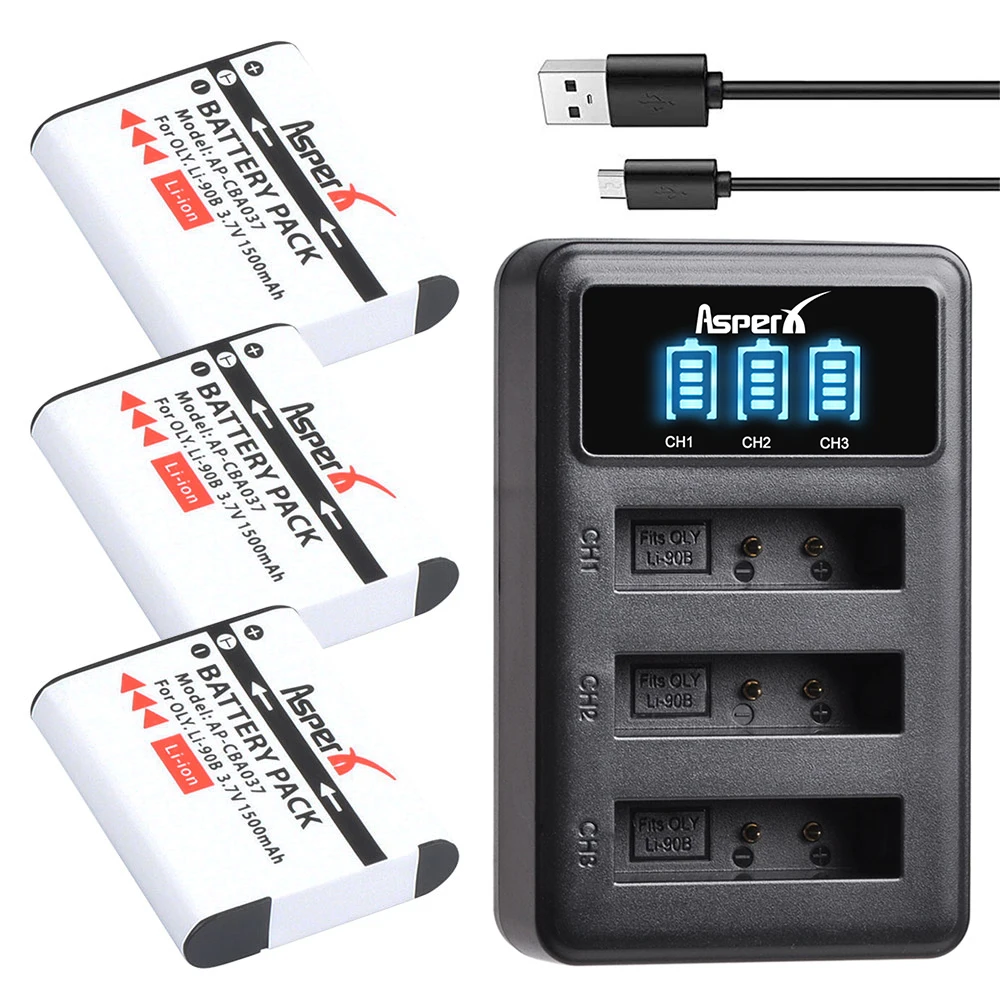 Batería de Li-90B con cargador para Olympus Li 90B, Li92B, resistente, Li-92B, TG-4, TG-6, TG-5, IHS, SH-1, SH-2, SH-60, SH-50, IHS, TG-2