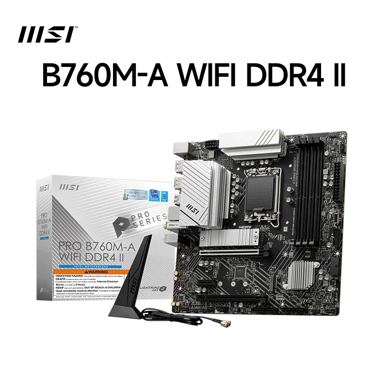 اللوحة الأم MSI PRO B760M-A DDR4-II Intel B760 لـ DDR4 128GB PCI-E 4.0 SATA3.0 M.2 Micro-ATX للألعاب ومحطة العمل #1