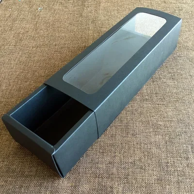 

10pcs DIY Paper Box with Window Red/black/kraft Paper Gift Box Cake Packaging For Wedding Home Party Muffin Packaging