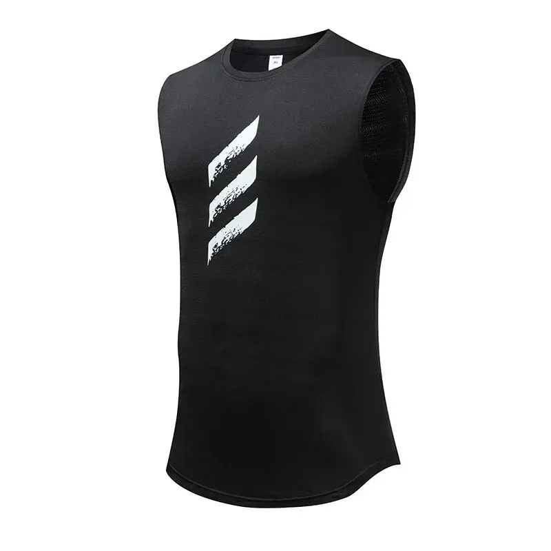 2024 Summer Men\'s New Quick-Drying Breathable Loose Fitness Sleeveless Training Vest T-Shirt Sports Casual Trend Daily Tops