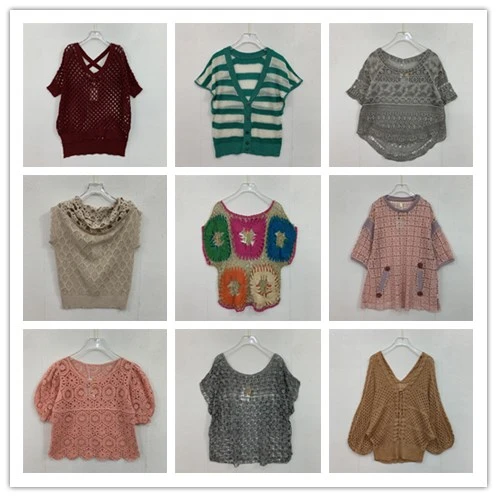 

Handmade Vintage Hollow out Knitted Floral oulder awl Cowl Ne Top Summer Lightweight ort Sve Loose Fit Sweater