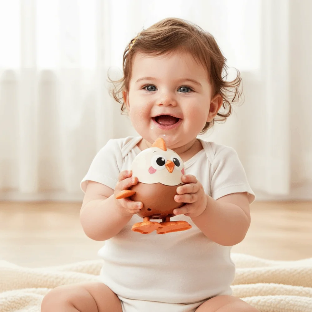 

Colorful Design Jumping Chicken Durable Construction Rocky Swing Motion Wind-Up Funny Movement Small Animal Shape Interactive