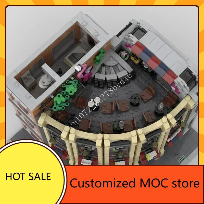 2691PCS 라운드 코너 테크-스토어 MOC 스트리트뷰 퍼즐 시티 아키텍처 창의적 DIY 조립 크리스마스 생일 선물 어린이용