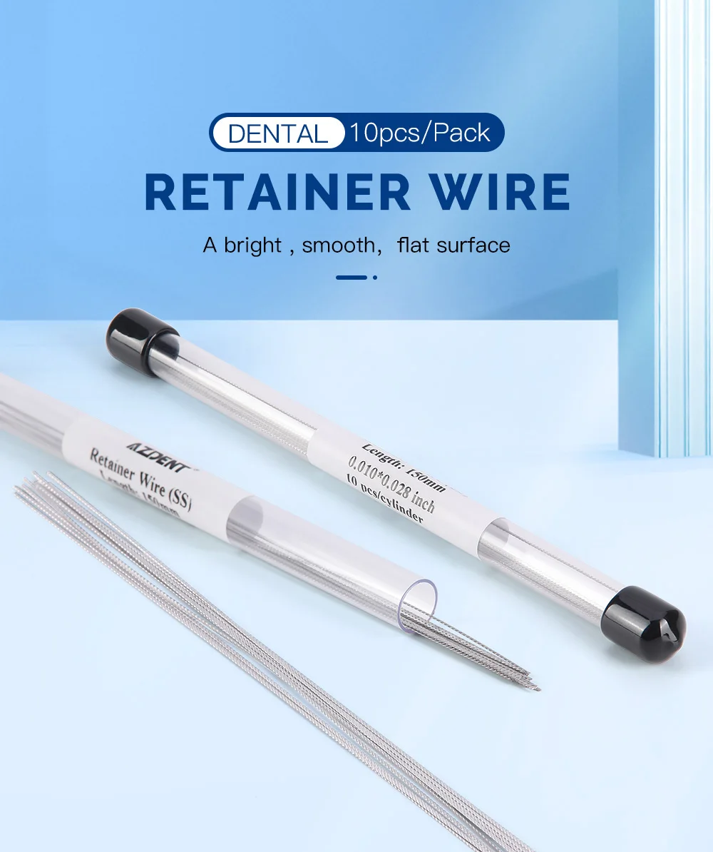 AZDENT 10 Teile/paket Dental Kieferorthopädische Edelstahl Lingual Retainer Draht 150 MM Flache Gerade Twist Drähte Zahnmedizin Materialien – Detail 1