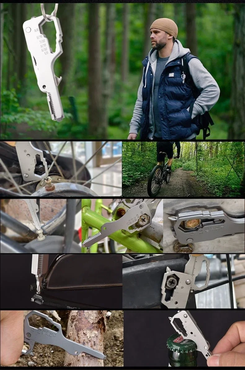 Multifunktions-Schlüsselanhänger EDC-Werkzeug - SIM-Auswerfer, Brillen- & Drohnen-Reparatur-Schraubendreher, Flaschenöffner - Kreatives Geschenk für Technik-Liebhaber – Detail 7