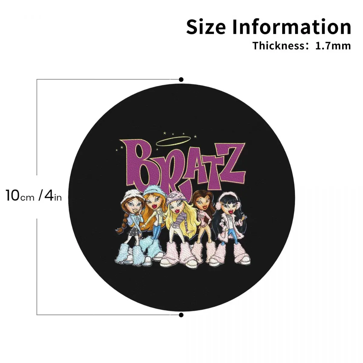 

Bratz Rock Angelz Doll Coasters Leather Placemats Non-slip Insulation Coffee Mats For Home Kitchen Dining Pads Set of 4