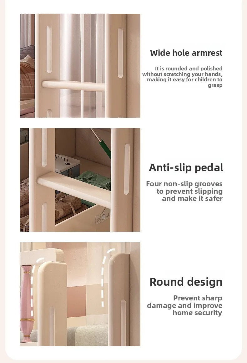 Pink children's bed girl, up and down bed Bunk bed Small apartment roof