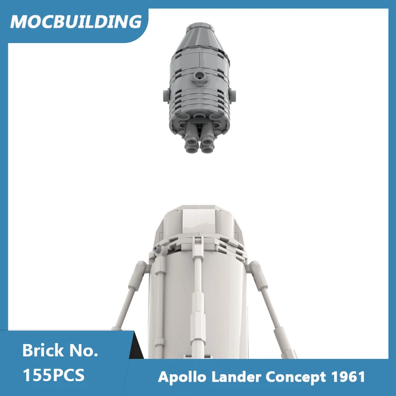 MOC Building Blocks Apollo Lander Concept 1961 1:110 modello in scala mattoni assemblati fai da te serie spaziale giocattoli educativi da collezione