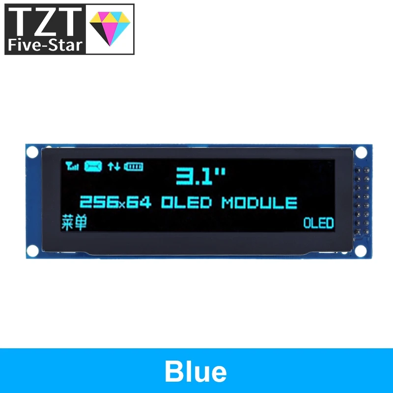 Imagem -04 - Exibição Gráfica Oled Real Tzt Módulo Lcd Tela Lcm Suporte a Controlador Spi Ssd1322 3.12 256x64 25664 Pontos