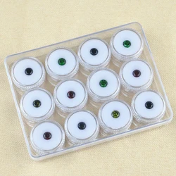Transparent Round Gemstone Display Collection Storage Box Jewelry Gems Loose Container Jar Organizer Tray Case with Lid