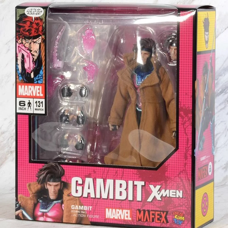 

Original 2024 Re-Release Mafex 131 Gambit Comic Version X-Men No.131 Medicom Toy Action Figrue Anime Collectibl Model Toys