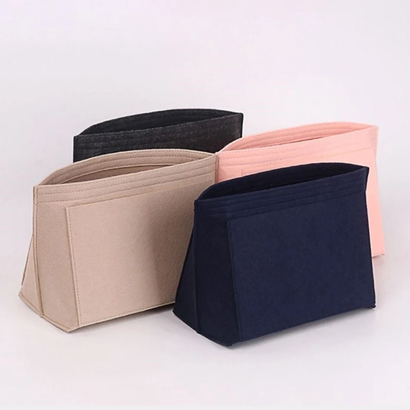 Felt Insert Bag Fits For Handbag Liner Bag Felt Cloth Makeup Bag Support Travel Portable Insert Purse Organizer