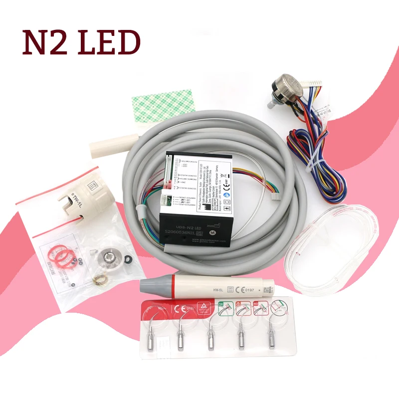 Original N2 LED Built in Ultrasonic Piezo Scaler HW-3H/HW-5L Detachable Handpiece Scaling Perio Endo Tips For Dental Chair