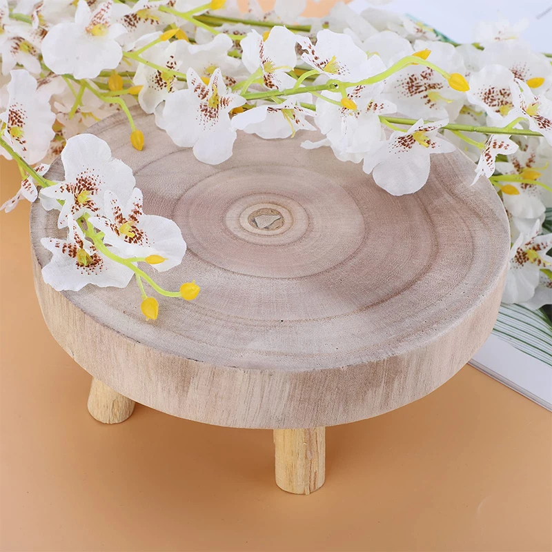 

Creative Photography Props Green Plant Pot Raising Rack Small Bench Small Tray Solid Wood Storage Pot Rack Retro Photo ﻿