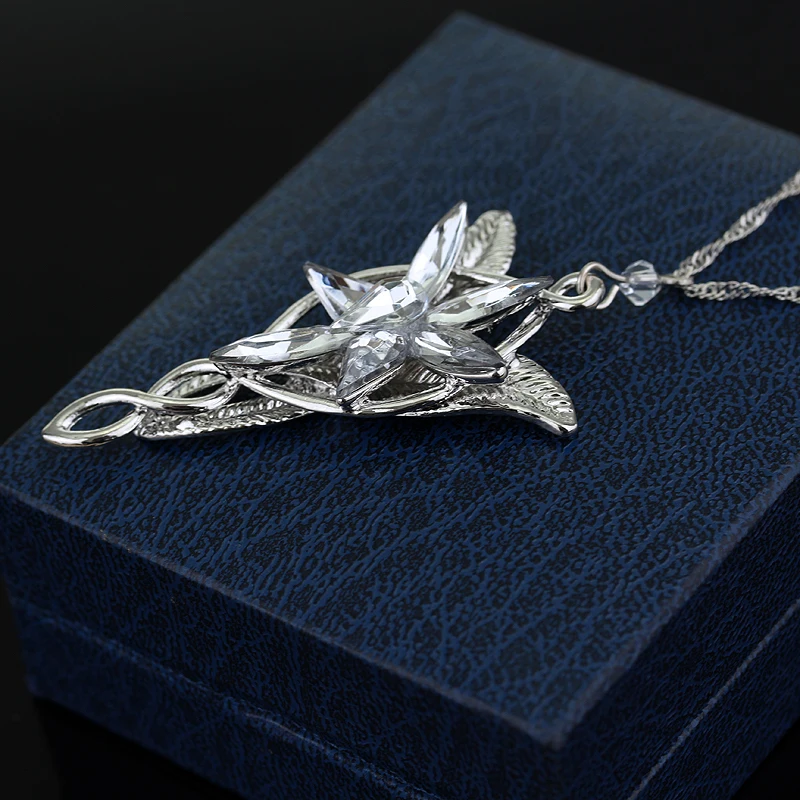 Movie The Lord Arwen Evenstar Necklace Elf Princess Arwen Twilight Star Crystal Pendant Necklaces for Women Choker Jewelry Gift image 3