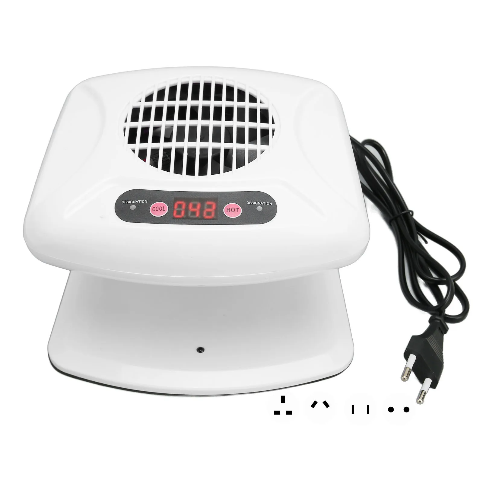 Nail Air Dryer Nail Blower Single Hand Nail Air Dryer Warm Cool Wind Automatic Sensor Nail Fan Blow Dryer for Home Salon White