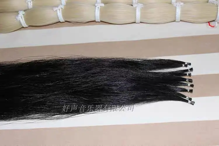 A bunch of black violin bow hair Black horsetail bow hair Horse hair Erhu horsetail hair 80-87cm