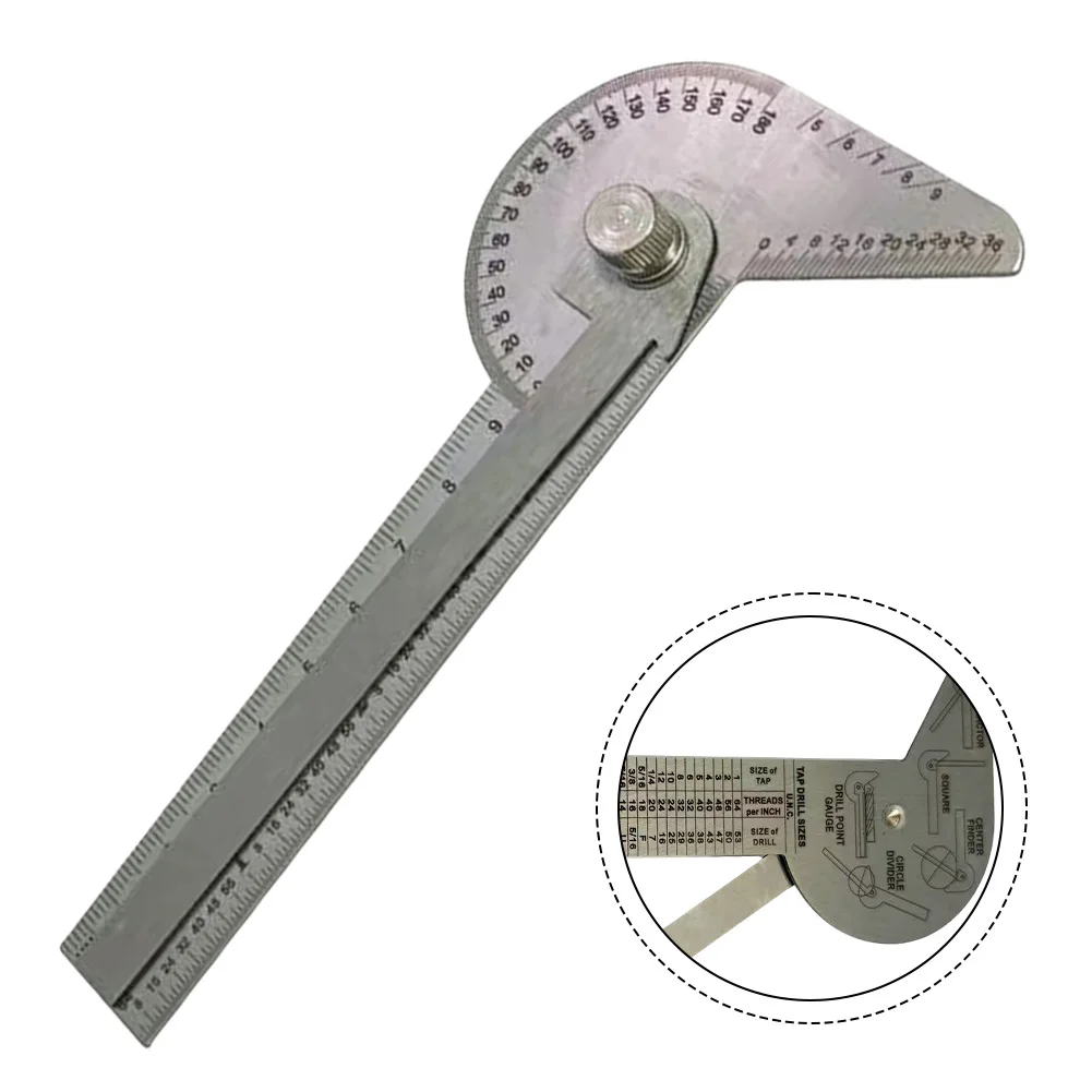 Stainless Steel Multi-function Gauge Square Rule Center For Finder Divider Drill Point Gauge For Engineer Measuring And Marking