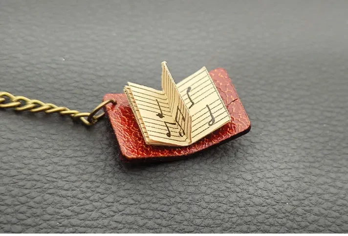 Handmade leather goods, big violin double bass car pendant, decoration retro pendant rearview mirror, musical instrument pendant