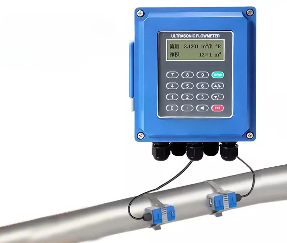 Sensor DN50-700mm IP67 4-20mA Industrial Liquid Water Meter TM-1 Ultrasonic Flow Meter
