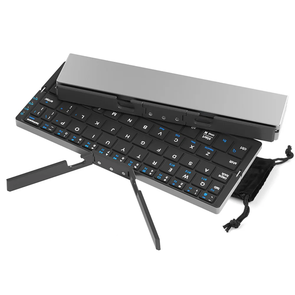 Rechargeable Foldable Keyboard with Magnetic Stand for iOS Smartphones and Tablets Compact Foldable Form Factor