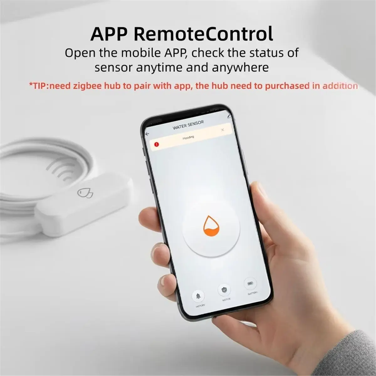 Compatible ZigBee Water Leak Sensor Alarms Smart Home Flood Leak Detector with Security Protection for Tuya Smart Life view 2