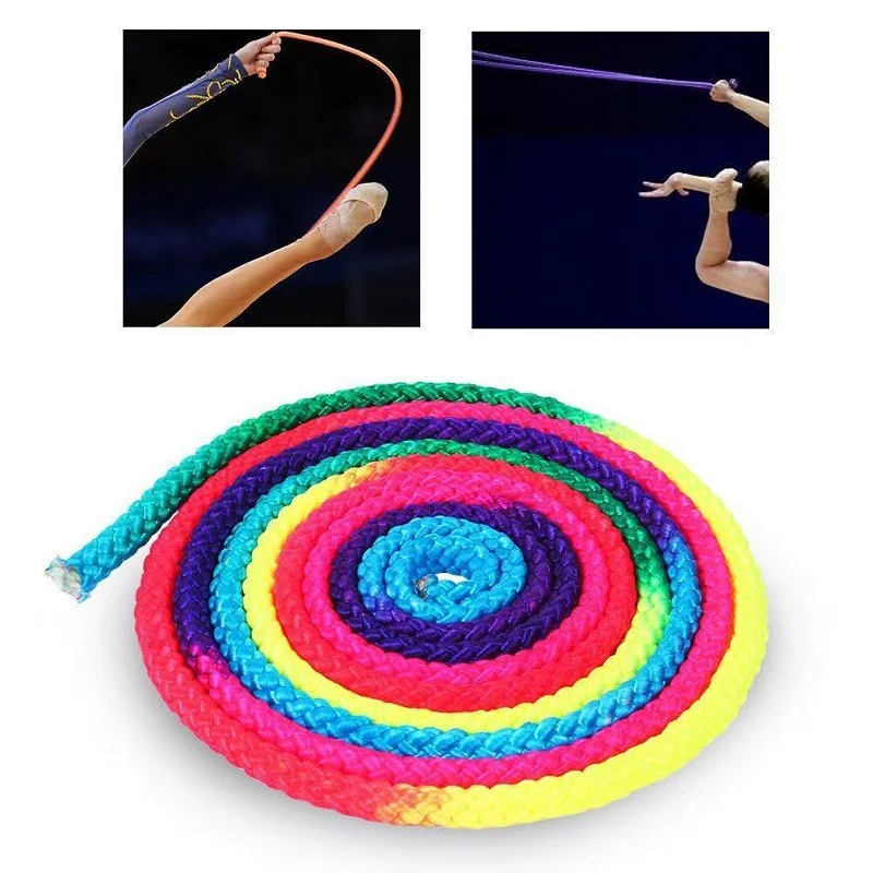 Colorful 3M Rhythmic Gymnastics Rope for Dance Competition & Training, Multi-function Artistic Dance Rope