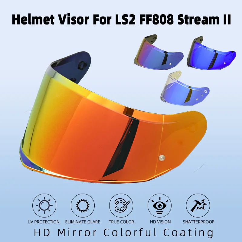 

Motorcycles accessories face shield for LS2 FF808 Stream II helmet visor replacement UV Cut Tinted Lens Accessories Visière Moto