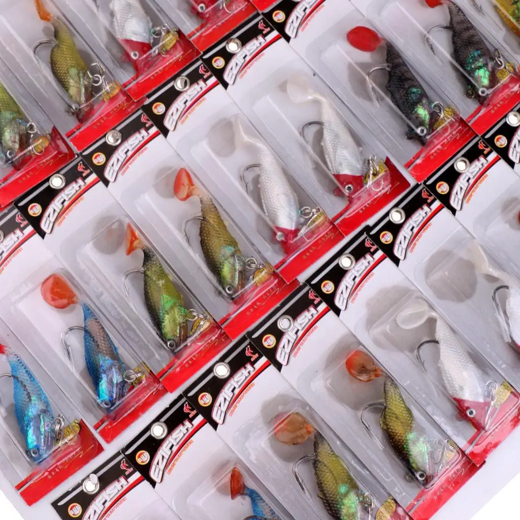 Swim Shad Bass Crank Swim Bait Soft Lures Silicone Fishing Baits with Hooks