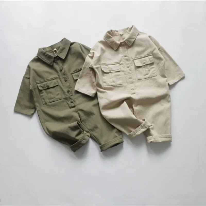 

Children's Jumpsuit Korean Fashion Toddler Boys Overall Romper Kids Long Sleeve Bodysuit Baby Girls One Pice Pants Autumn 2024