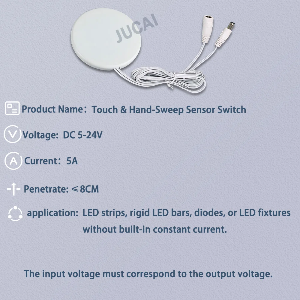 مفتاح مستشعر اللمس الذي يخترق، خافت، مفتاح خالي من الاتصال 5-24 فولت 60 وات 5 أمبير. تركيب مخفي/مثبت لأضواء شرائط LED #6