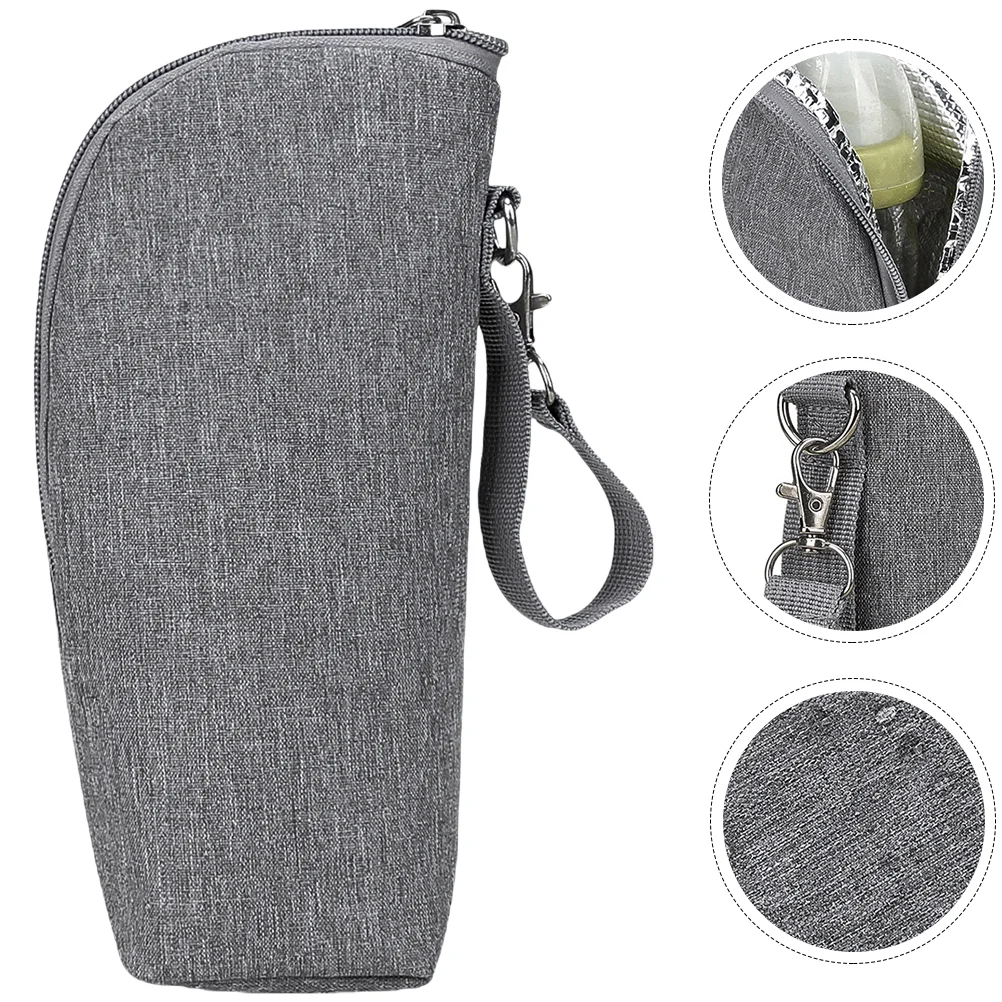 Baby Bottle Tote Bag Warm Cover Insulation Bags Travel Holder Feeding Thermal Mummy Grey