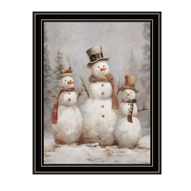 

Jo Moulton Snowman Trio Black Framed Wall Art for Living Room Holiday Home Decor