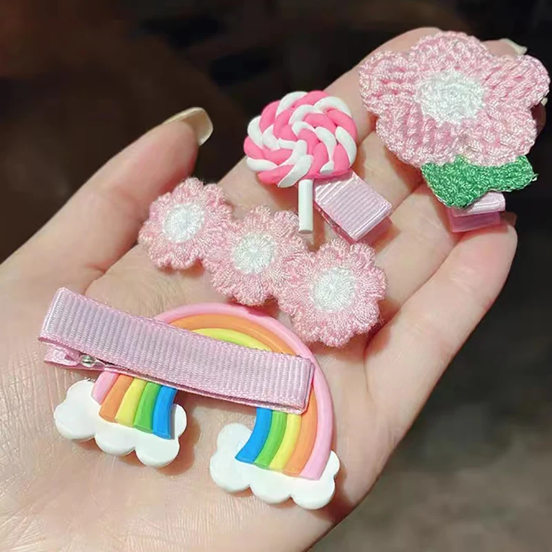 14Pcs Cartoon Bear Baby Hair Clips Cute Girls Princess Hairpins Hair Accessories image 5