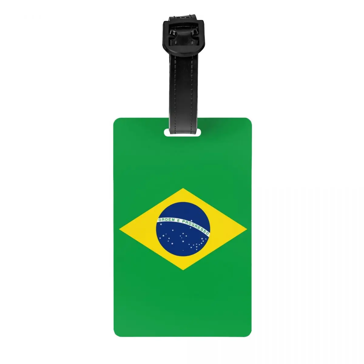 Bandeira do Brasil Bagagem Tag com cartão de nome, Privacidade ID Label Cover, Travel Bag Suitcase, Personalizado