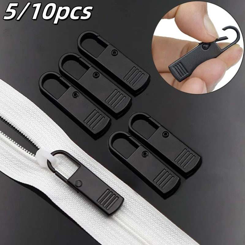 5/10PC Zipper Slider Puller Instant Zipper Repair Kit Replacement Broken Buckle Travel Bag Suitcase Zipper Head DIY Sewing Craft