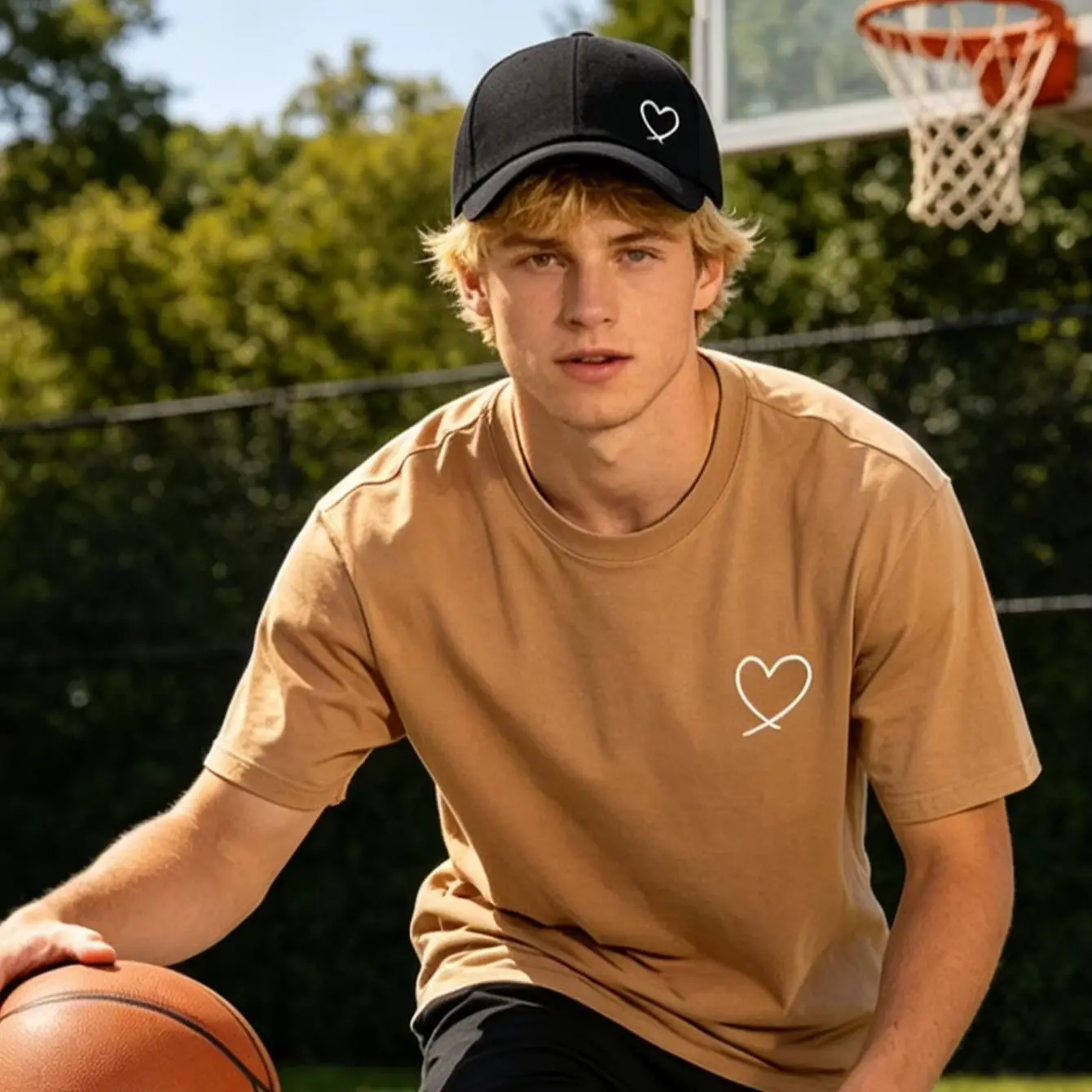 1Pc Unisex Printed "Heart" Baseball Cap, Adjustable Outdoor Sun Protection Casual Hat, Suitable For Spring, Autumn Traveling - view 6