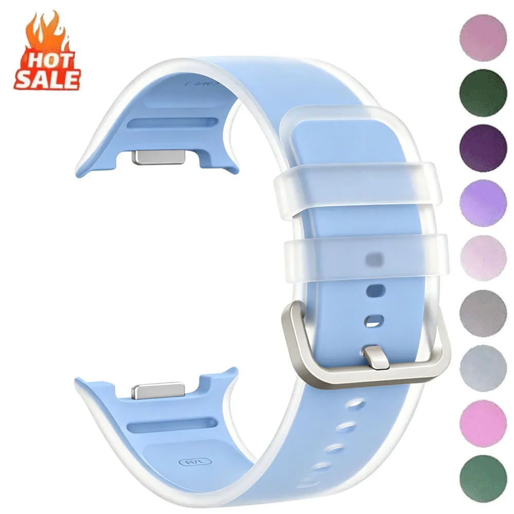 Translucent Silicone Band For Samsung Galaxy Watch 8 9 40mm 44mm Sport Strap for Galaxy Watch 8 classic 46mm Replace Bracelet